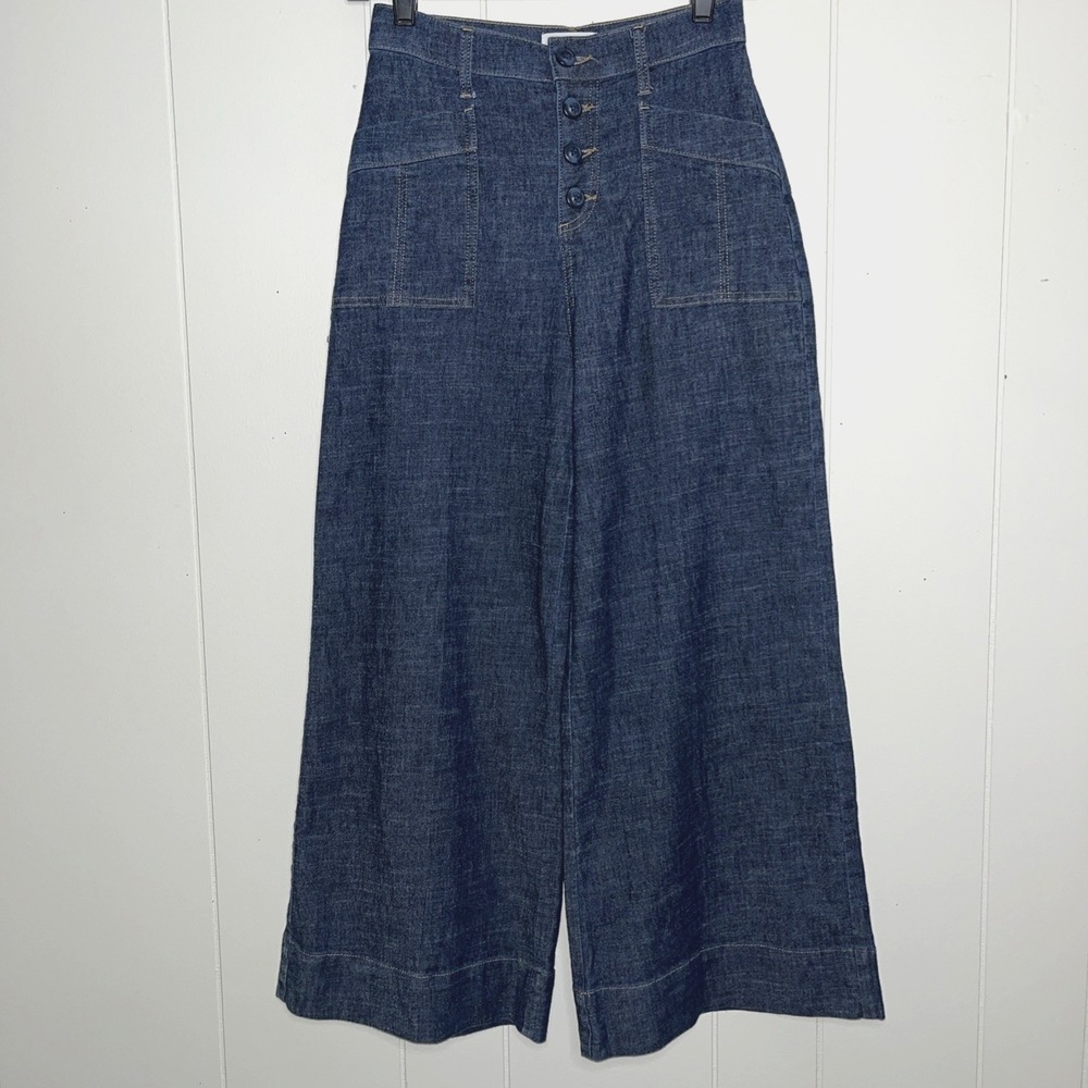 EVEREVE Joelle Wide Leg Hemp Cotton Stretch Pants SIZE 25 Stargazer - Picture 5 of 10